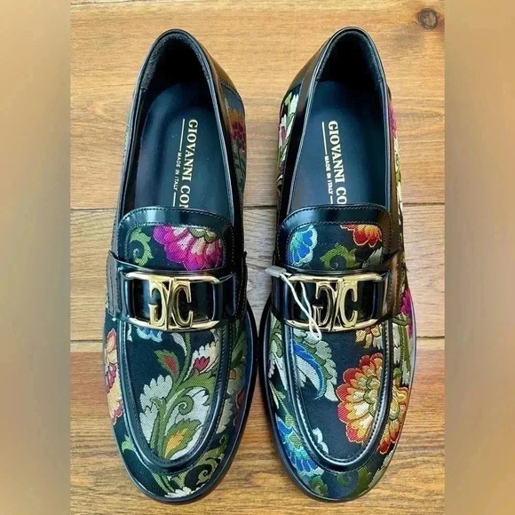 Giovanni Conti | Italian Flower Textile / Brocade & Leather Loafer | W 11 - Picture 4 of 7